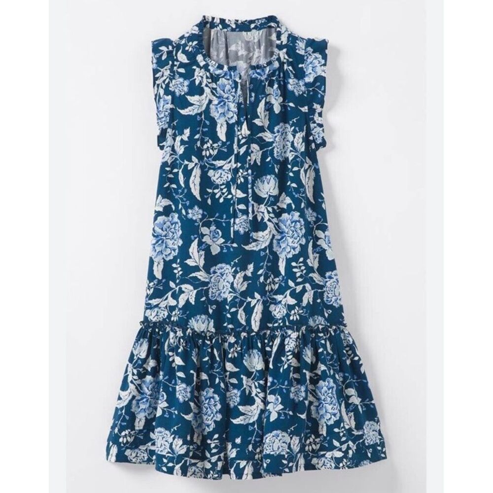 Matilda Jane Enchanted Garden Serenity Blue Floral Dress Size‎ Small Sleeveless